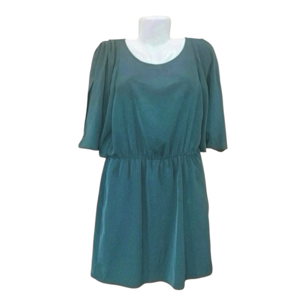 Collective Concepts Women's Teal Blue/Green Elastic Waist Mini Dress | Size M